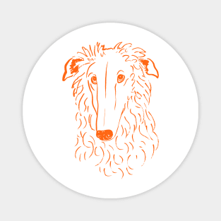 Borzoi (White and Orange) Magnet